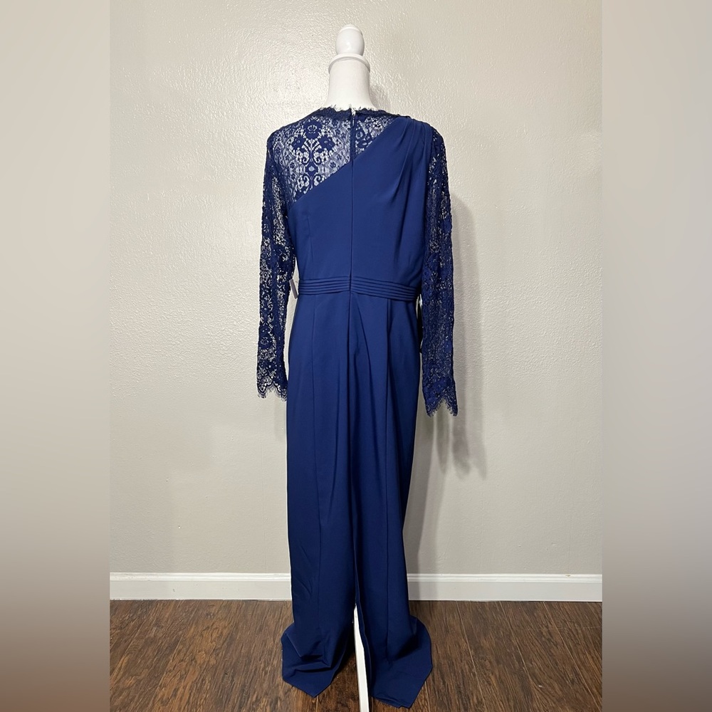 JS COLLECTIONS Women’s Maria Scallop Column Gown Blue Size 10 - Picture 10 of 16